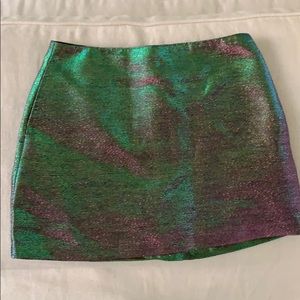 Iridescent mini skirt